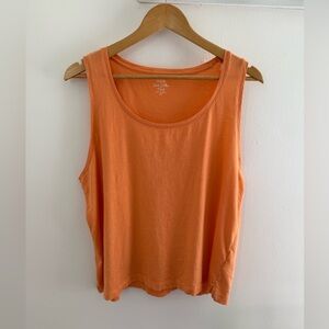 J.Crew Slub Cotton Tank Top XL – Orange Sleeveless Lightweight Summer Basic